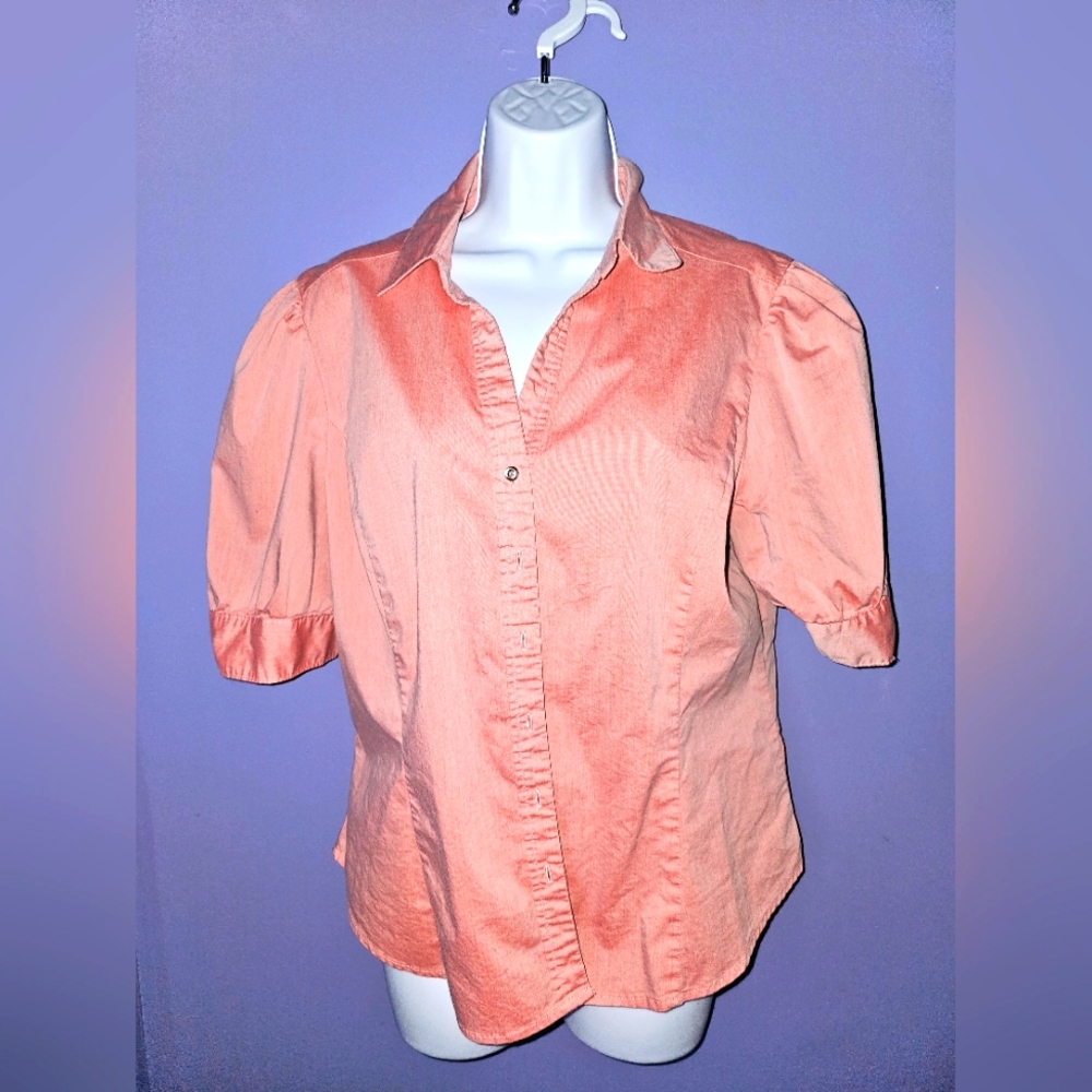 5 for 25 Bundle Deal - NY&Co pink short sleeved dress shirt